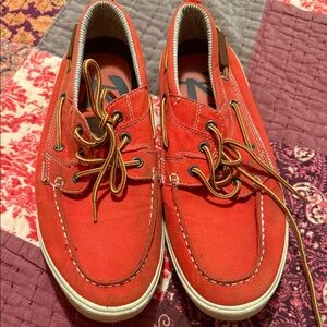 Kenneth Cole Reaction  Men's Vibrant Red Orange Boat Shoes